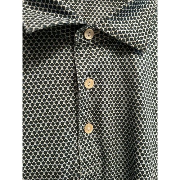 Peter Millar Mens Large Summer Comfort Polo Shirt Pickleball Paddle Print Green - Picture 4 of 7